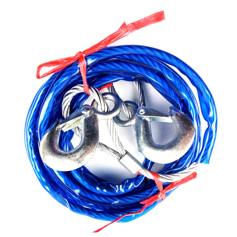 4 Meters Car Grab Hook Emergency Wire Tow Rope Universal 5 Tons Bearing Capacity