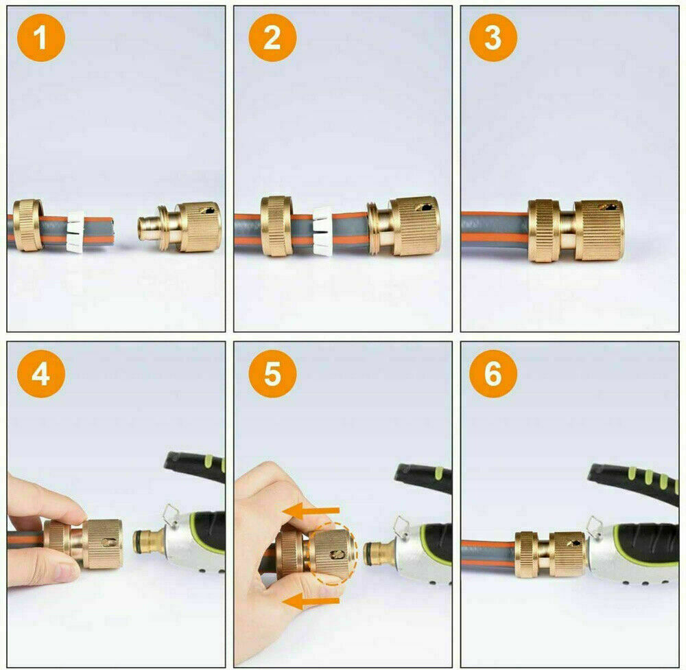 Brass Garden lawn Water Hose fitting Set Pipe Tap Connector tap Adaptor 1/2" New