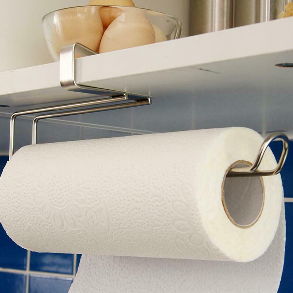 Durable Stainless Steel Kitchen Roll Holder Cupboard Paper Towel Holder