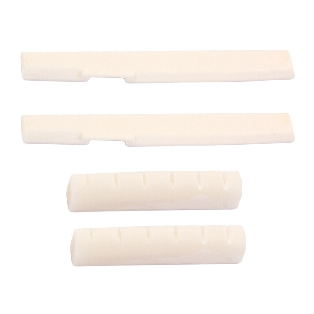 2 Sets Bone Bridge Saddle Nut for 6 String Acoustic Guitar Parts