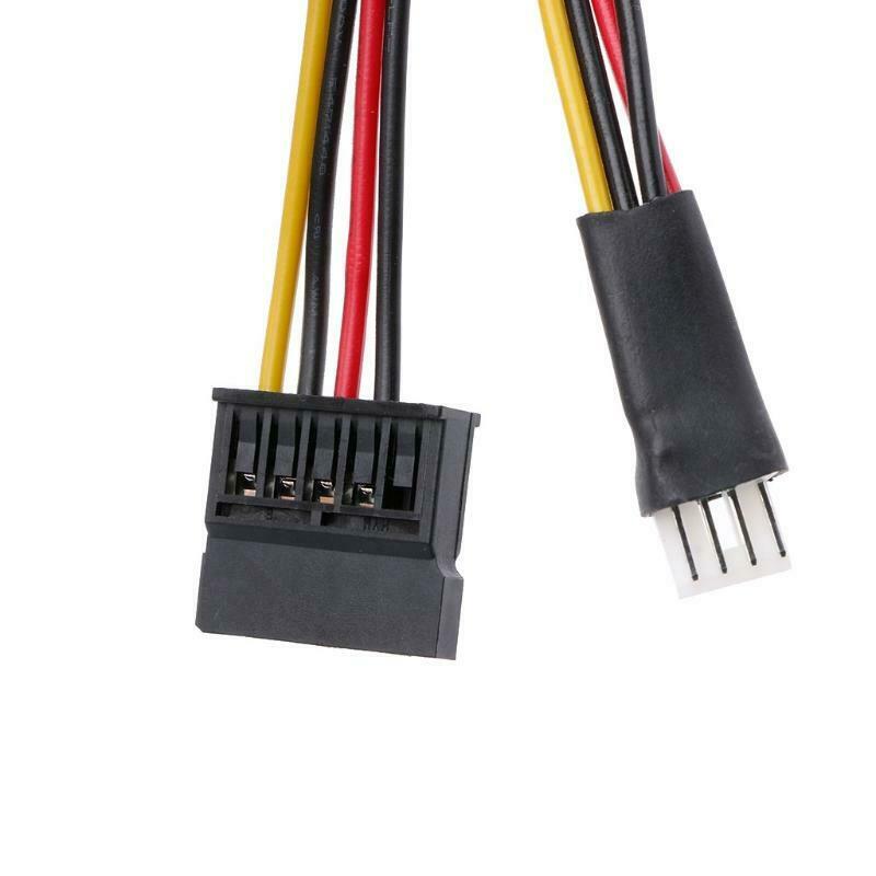 4-Pin FDD Floppy Male To 15-Pin SATA Female Converter Adapter Power Cable Cord