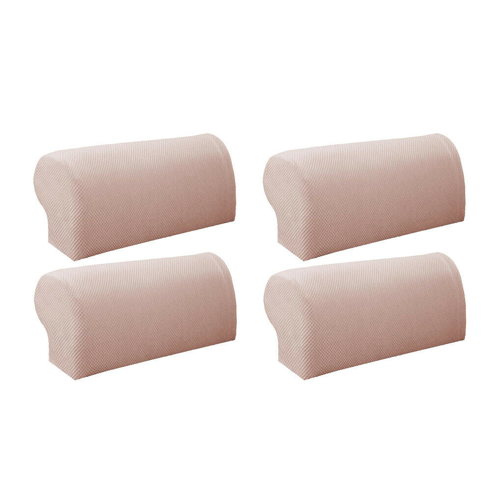 2 Pairs Thickened  Furniture Sofa Armrest Covers Protectors with Flannel Checked