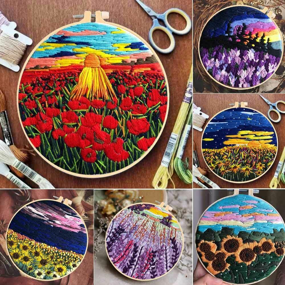 Accessories Flower Embroidery Needle Punch Cross Stitch Kit Embroidery Hoop