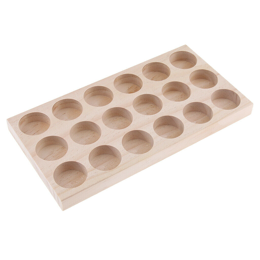 30/10ml Essential Oil Storage Box Wood Rack Organizer Display Holder 18Slots