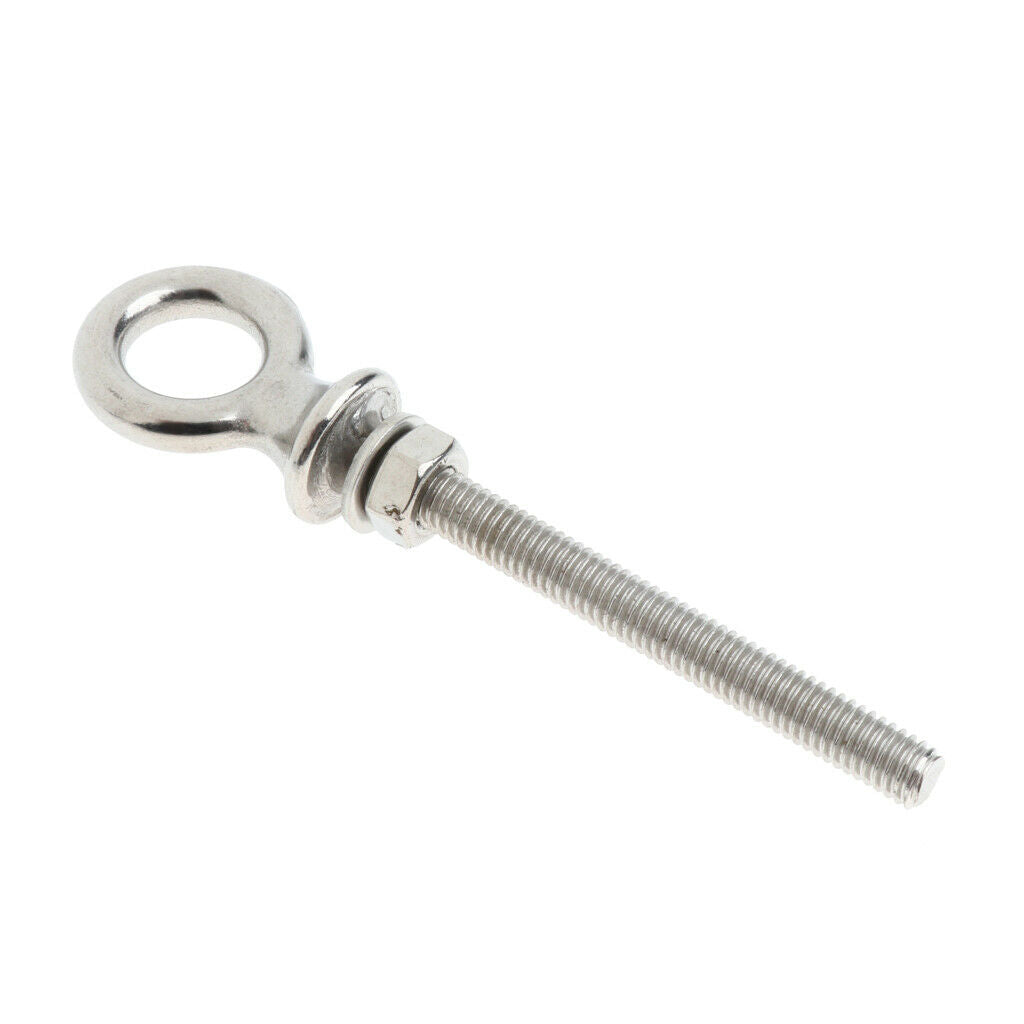 2Pcs M6 60mm STAINLESS STEEL EYE BOLT SHADE SAIL BOAT ROOF RACK BOLT NUT