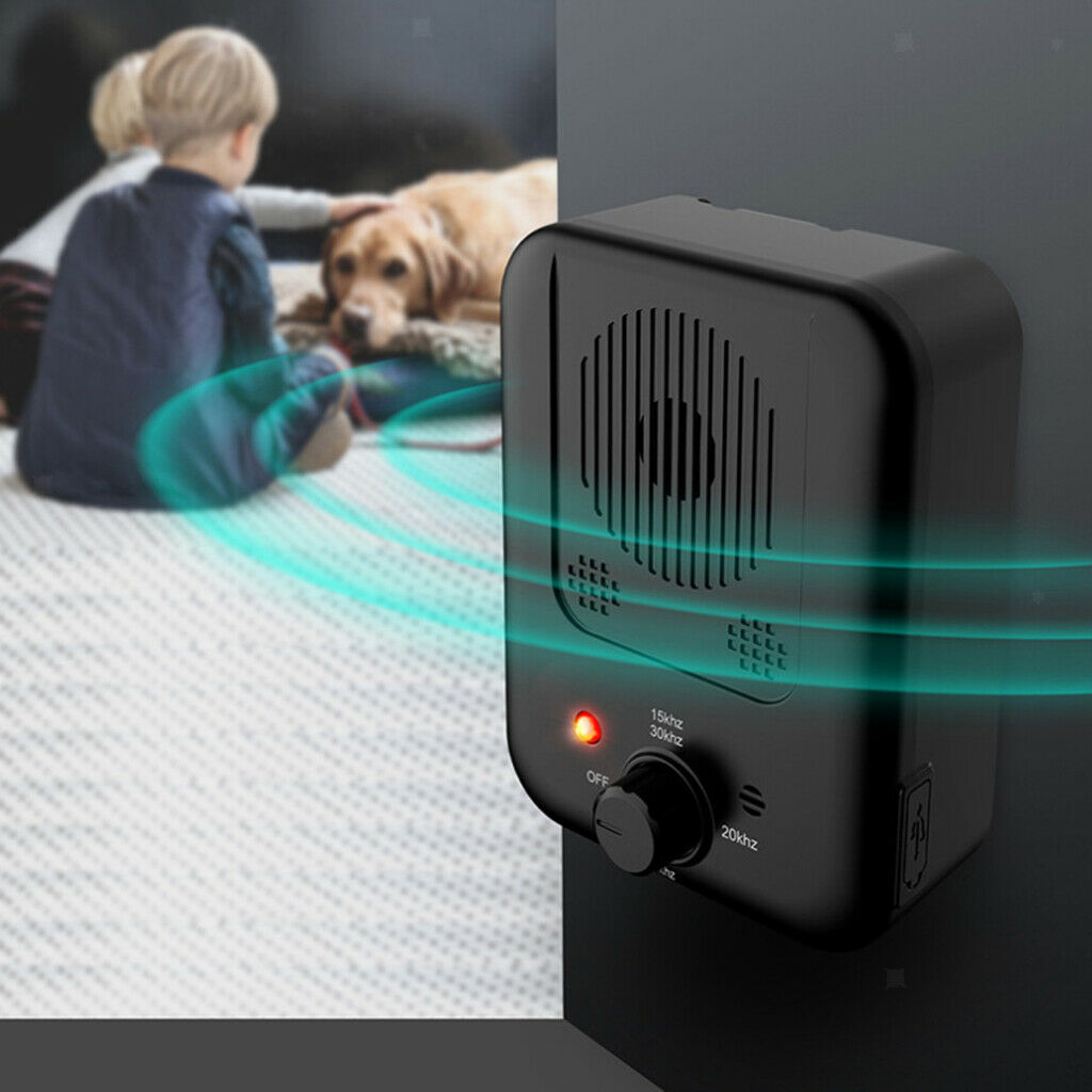 No-Bark Control, Indoor & Outdoor Ultrasonic Stop Dog Barking Devices Black