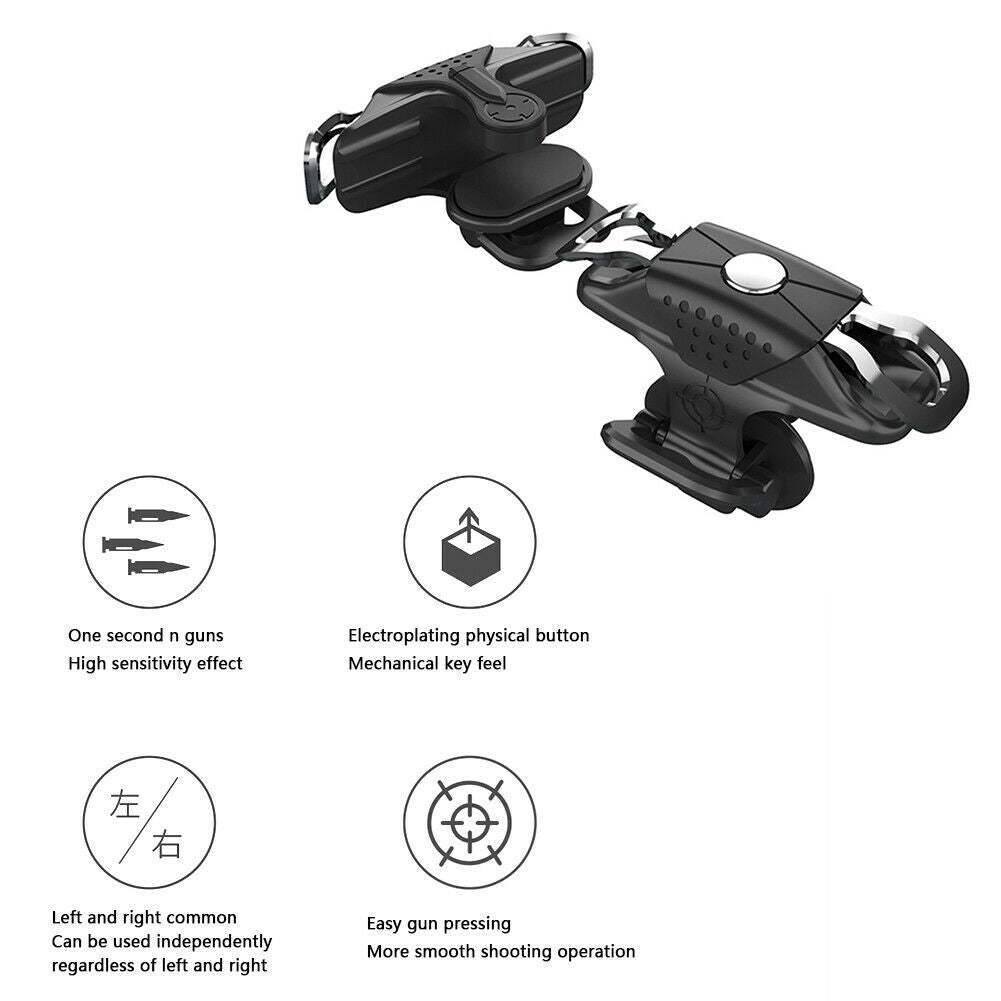 2x Mobile Phone Gaming Joystick Trigger PUBG Aim Key Fire Button Controller @