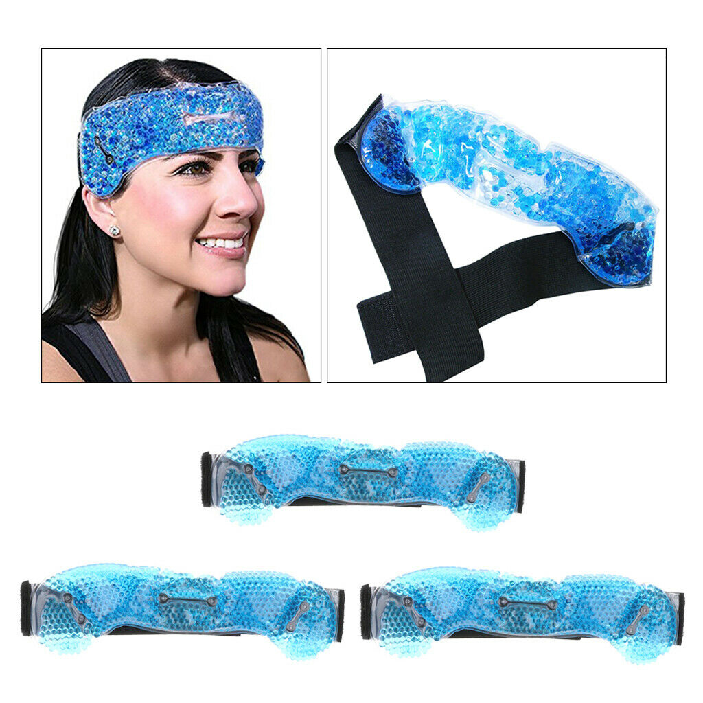 Hot Cold Ice Pack for Headaches Migraine Relief Gel Wrap W/ Adjustable Strap