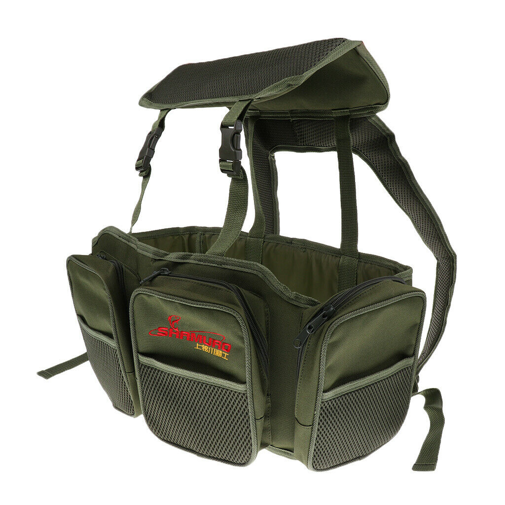 Seat Fishing Box with Canvas Rucksack Overcoats Carp Fishing System