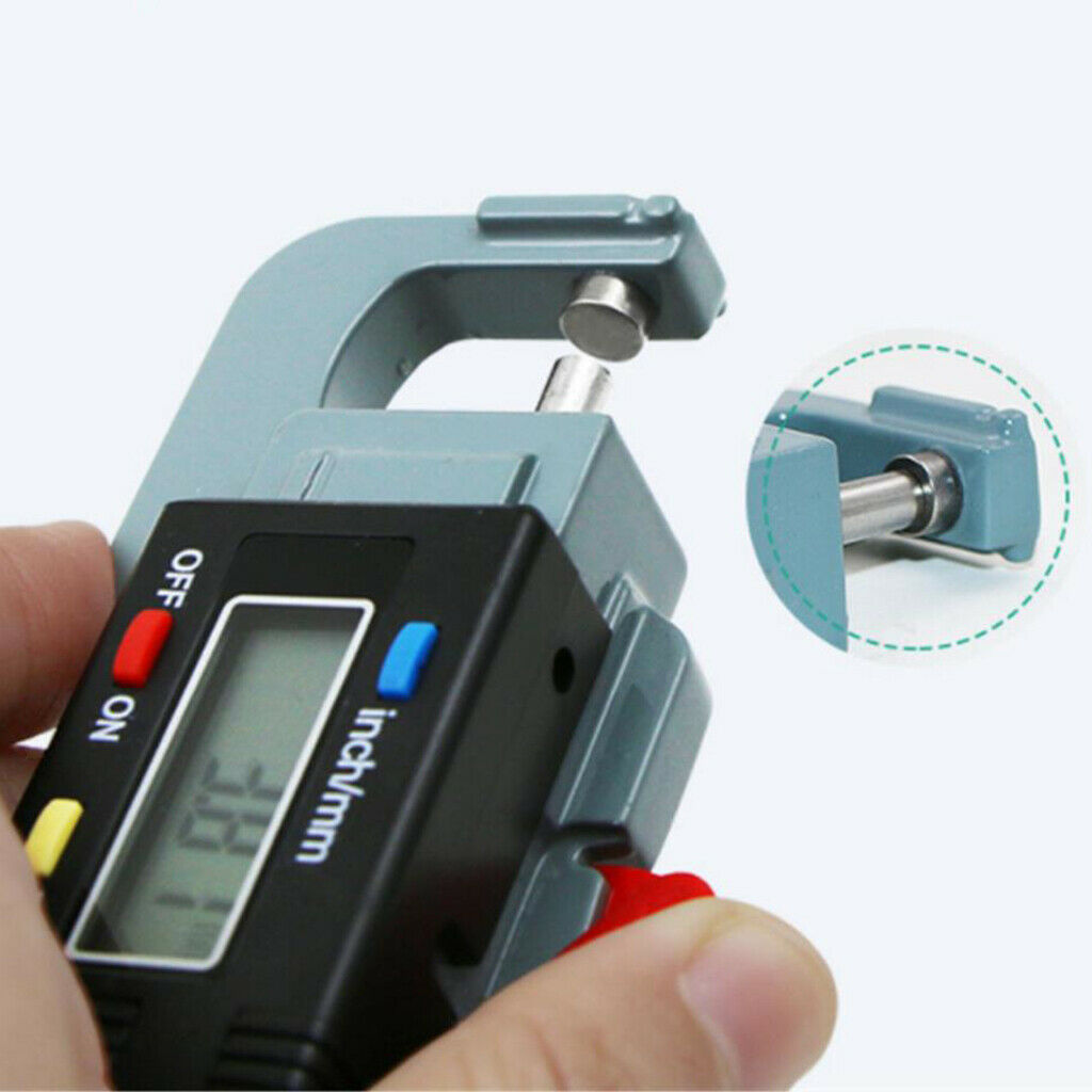 Digital Thickness Gauge LCD 0-12.7mm Thickness Meter Micrometer Measuring