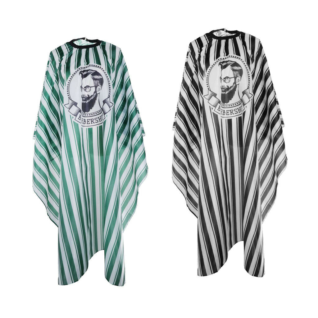 2 Pieces Nylon Stripe Hairdressing Cutting Cape Styling Salon Cape Cloak