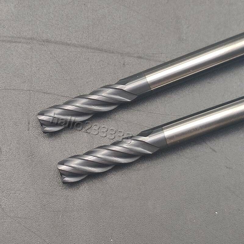 3PCS 5mm 4 Flute Milling Cutter End Mill Tungsten Carbide 75mm Shank HRC45-50