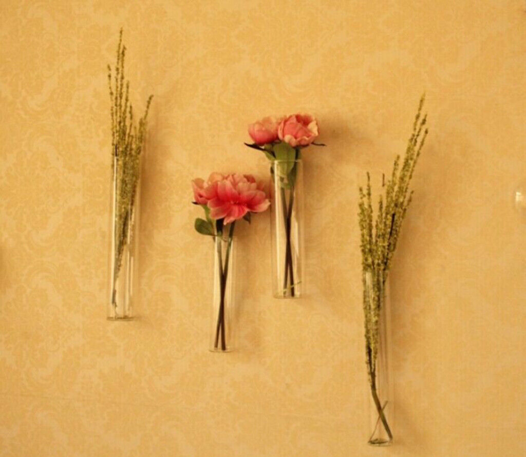 2 Pack Hanging Terrarium Flower Air Plant Planter Glass Vase Home Wall Decor