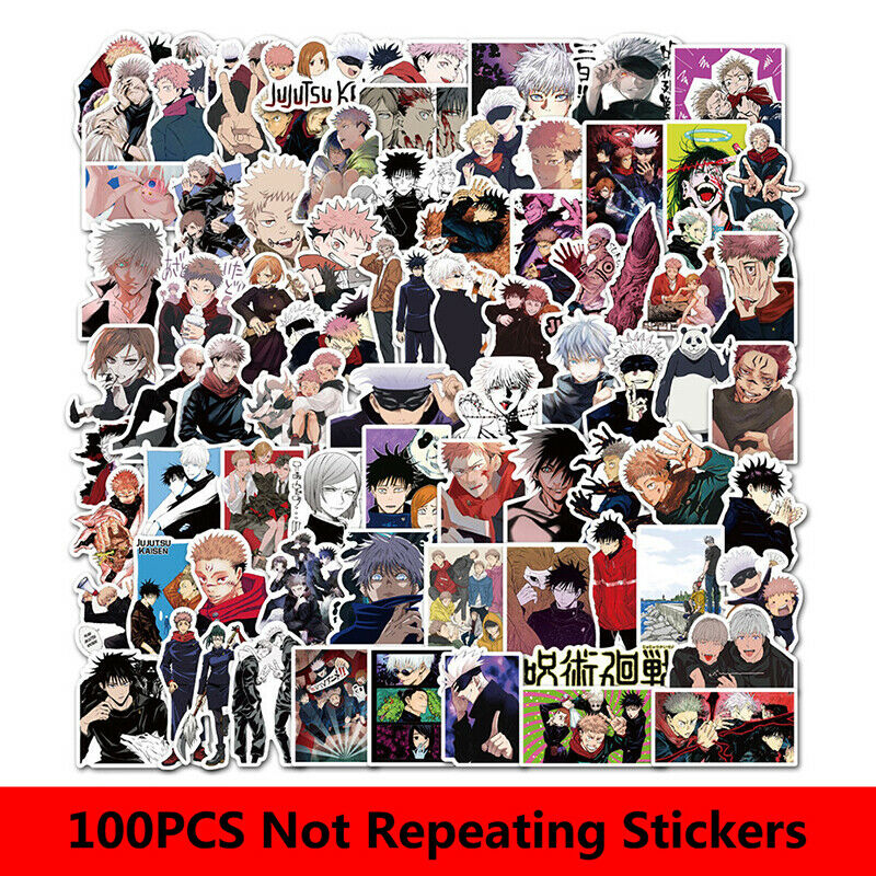 100pc Anime Jujutsu Kaisen Stickers Snowboard Laptop Luggage Guitar Suitc.l8