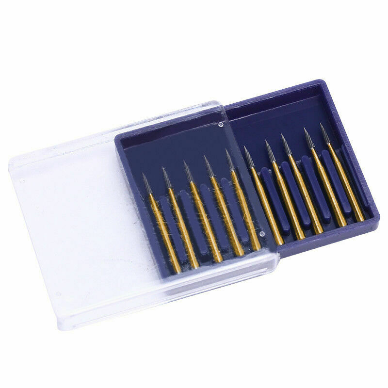 10 Kits Dental Handpiece High Speed Burs Tungsten Carbide FG 7901 Golden