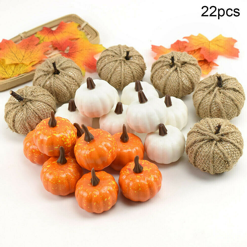 22pcs Artificial Foam Pumpkins Realistic Pumpkins Teaching Props For Halloween
