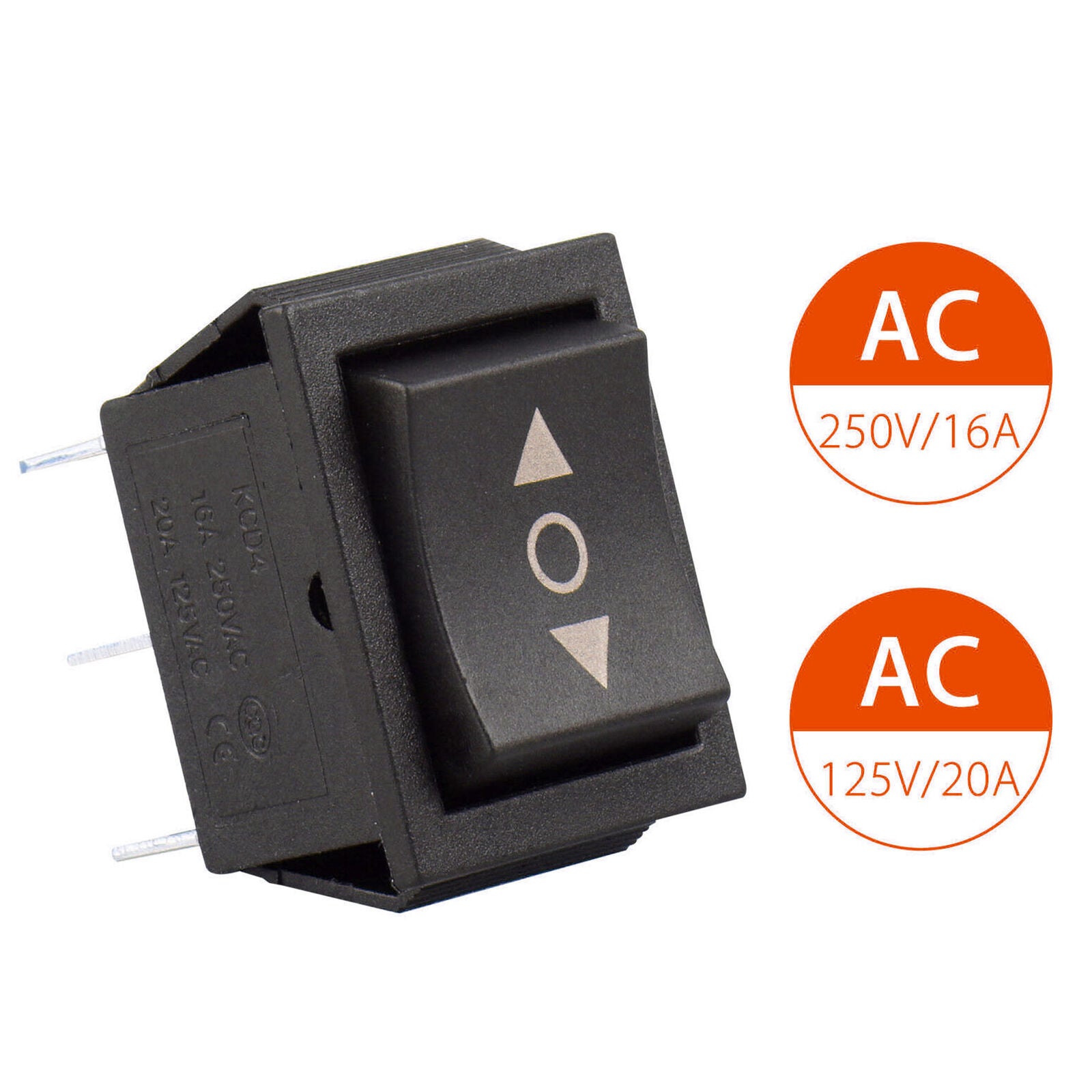 1Pcs Rocker Switch DPDT (ON)-OFF-(ON) 6 PIN 15A/250VAC 20A/125VAC