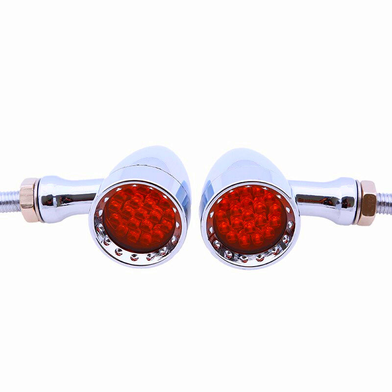 12V Red 20 LED Chrome Shell Motorcycle Stop Brake/Running Turn Signal Tail Light
