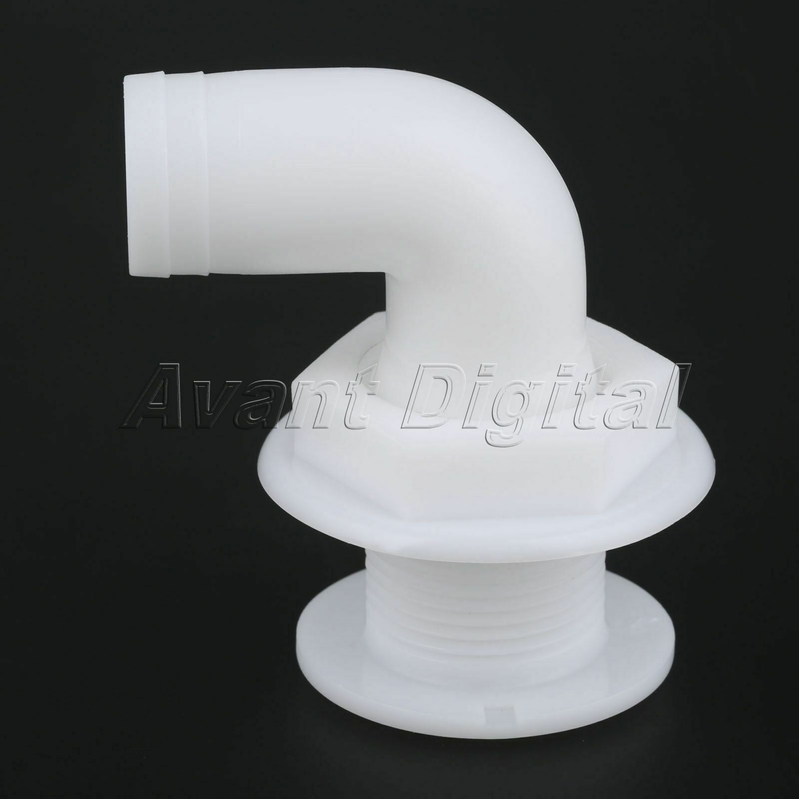 1x 1" Marine Thru-Hull Hose Forting White Plastic 90 Degree Nylon Accessories