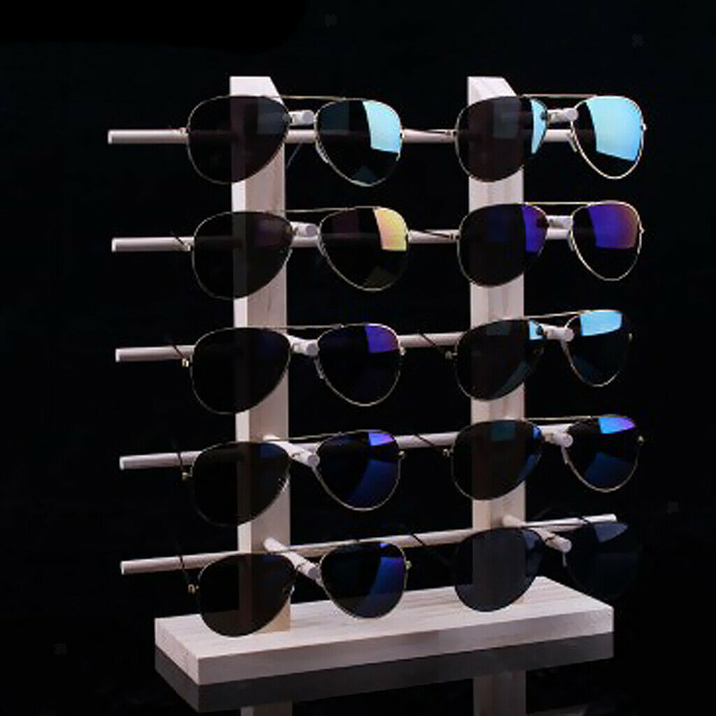 4 Packs 3/4/5/6 Tiers Wooden Glasses Sunglasses Display Stand Storage Rack