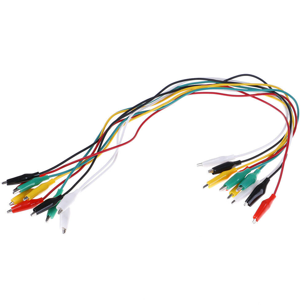 10pcs double-ended crocodile clips cable alligator clips wire testing wireDD