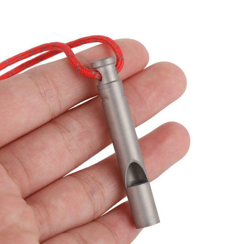 Pure Titanium Survival Whistle Outdoor High Frequency Whistle With Cord