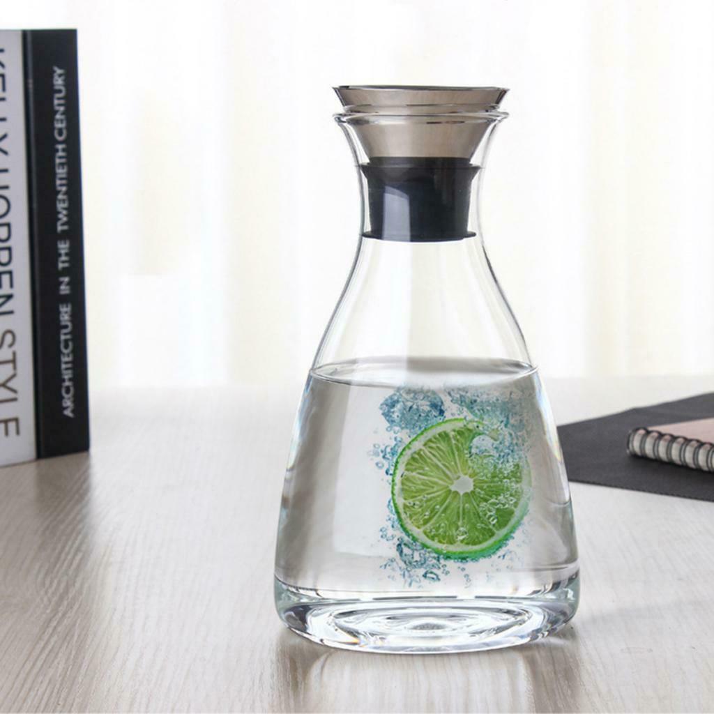 Heat Resistant Water Jug Juice Kettle Glass Wine Decanter with Filter Lid S
