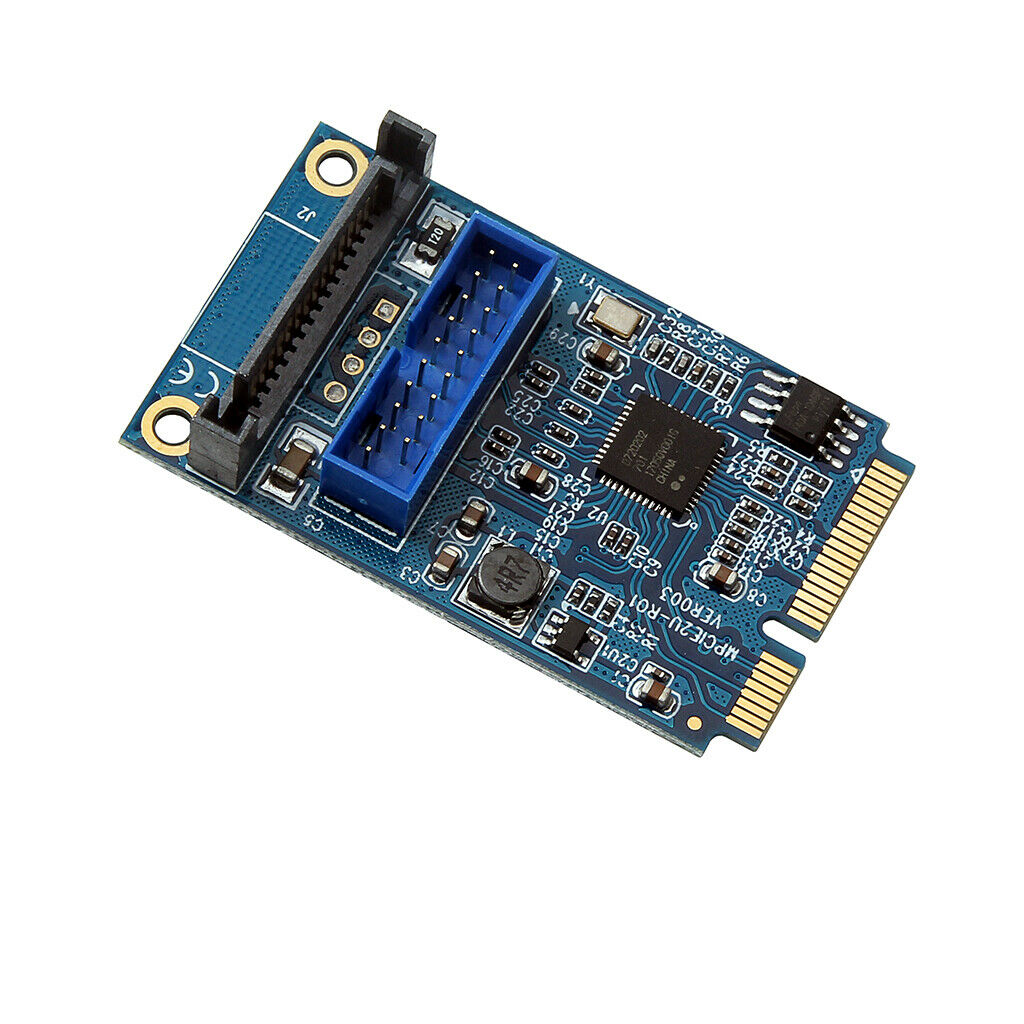 Mini PCIE PCI Express to Dual USB 3.0 ports 19pin 20pin Expansion Adapter Card