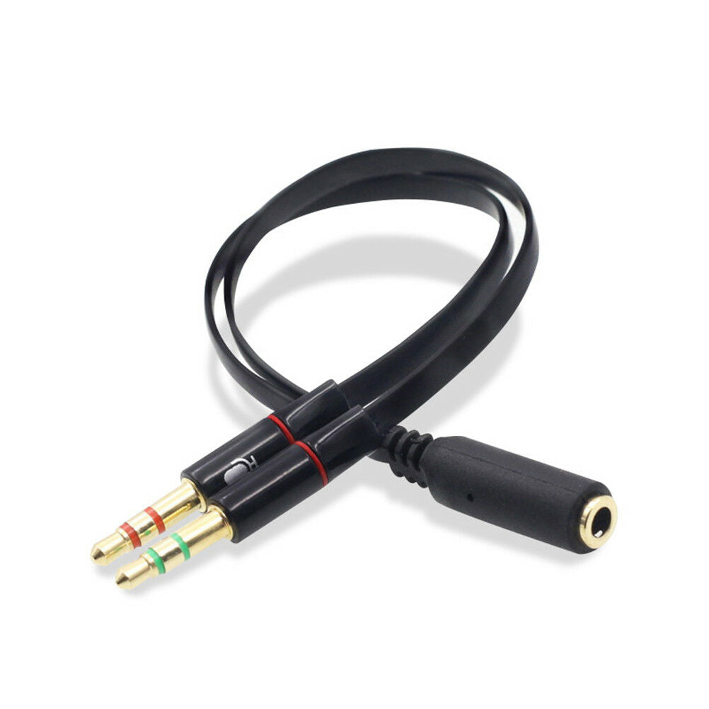 Y%Splitter 1 Female to 2 Male 3.5mm Mic Stereo Audio Adapter Audio Cable .l8
