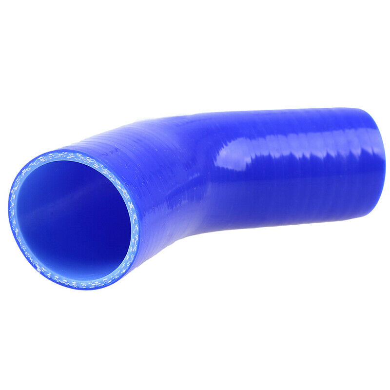 Blue 45 Degree Silicone Elbow Radiator Hose Straight Air Water Intake Pipe 45mm