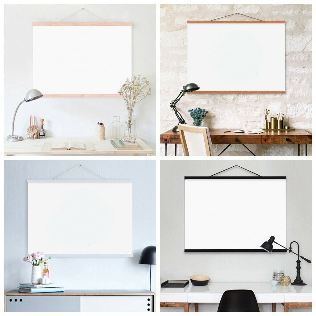 3x 8" Wooden Magnetic Poster Hanger Frame Holder for Photos Scrolls Artwork