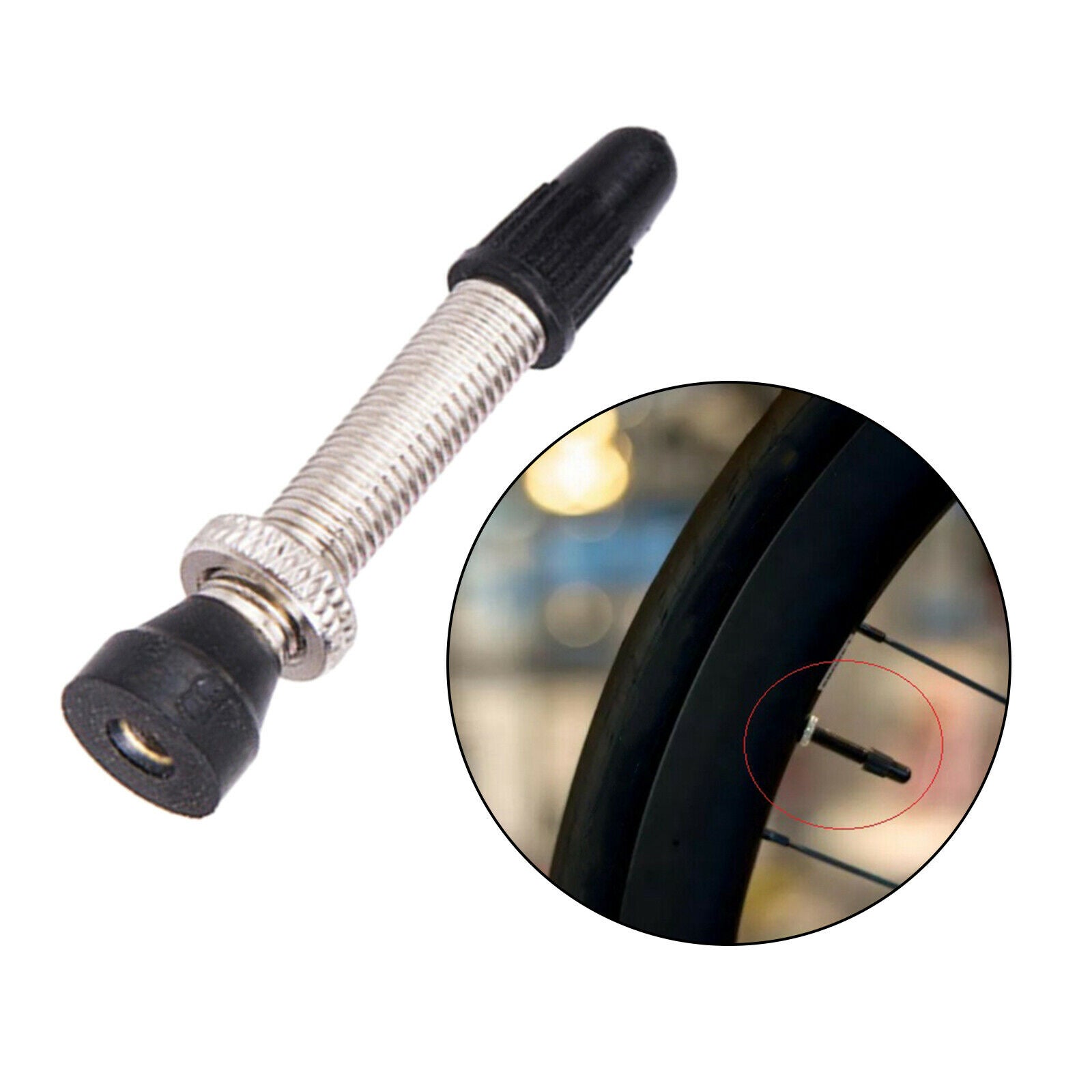 Bike Tubeless Tire Valve Bicycle Vacuum Tyre Presta Valve Stem Dustproof