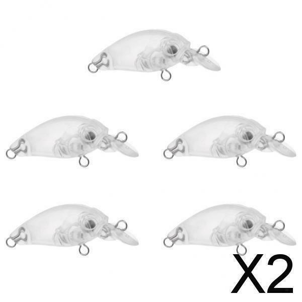 2X 5pcs Unpainted Hard Fishing Lures Blank Crankbaits DIY Fishing Body 4.7cm