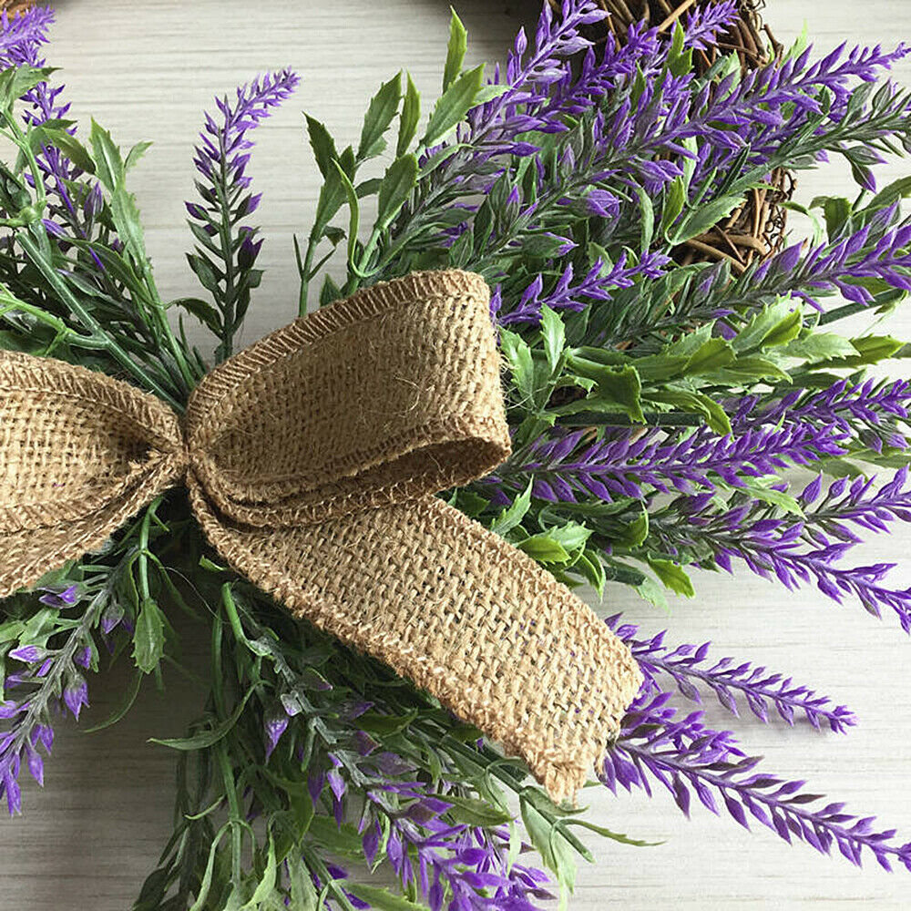 Artificial Garland Lavender Rattan Wreath Wedding Home Wall Party Door Decor DIY