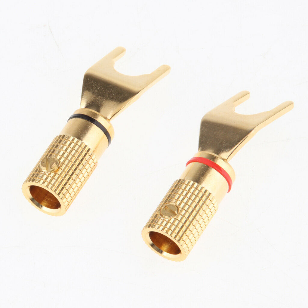 2-part Y / U Screw Spade Banana Plug Speaker Cable Cable Connector