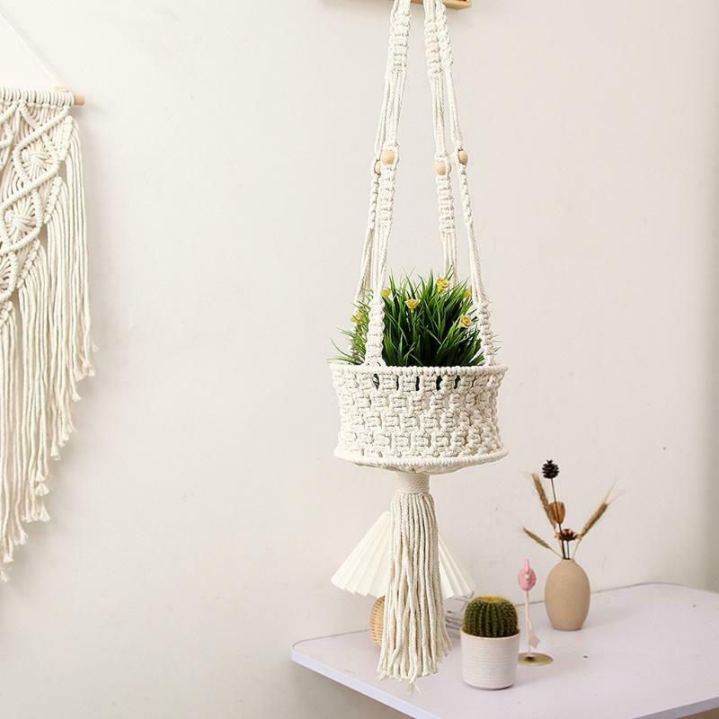 Hanging Plant Handmade Macrame Plant Hanger Flower Pot Holder Wall Garden Decor