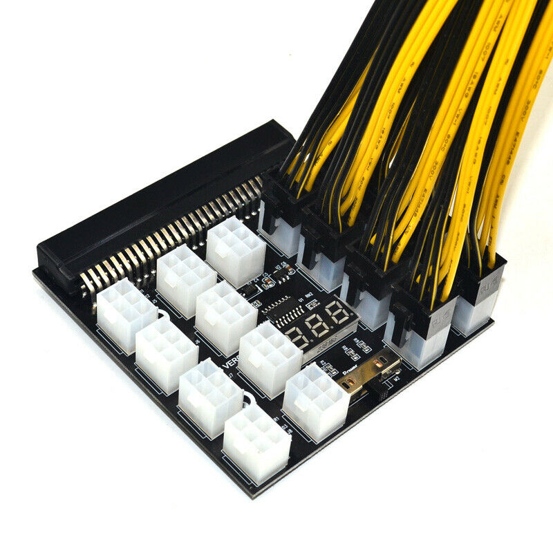 PCI-E 17X6Pin Power Supply Breakout Board Adapter Converter 12V for Ethereum BA6
