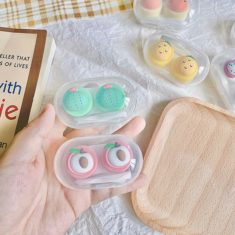 Women Color Contact Lenses Case Cute Strawberry Carrot Watermelon Peach CactBDA