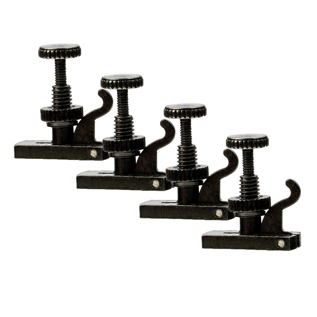 4pcs Black Violin Adjuster Fine Tuner Anti Rust for 4/4 3/4 Violins Replacement