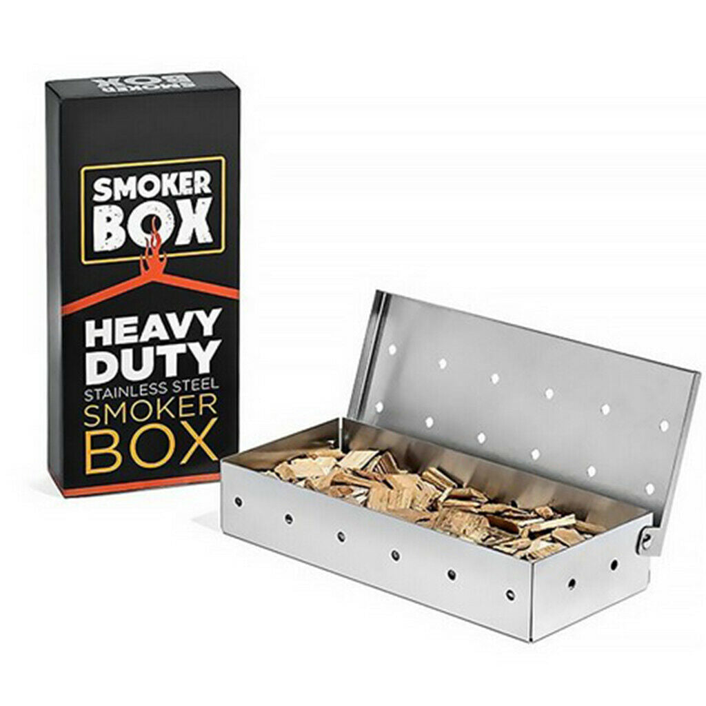 2Pcs Heavy Duty Stainless Steel Meat Smoking Barbecue Smoker Box For Wood