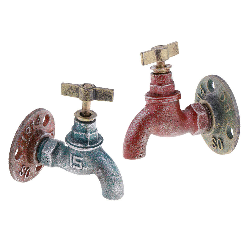 2x Wall Mounted Galvanized pipe Spigot Handle Knob Hook Wall Hook Hat Hanger