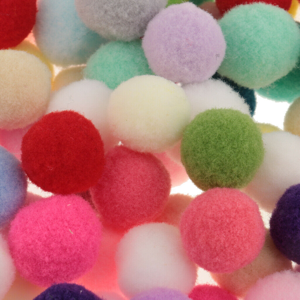 200pcs  Pom Poms Pompom Ball Xmas DIY Decor 20mm10mm
