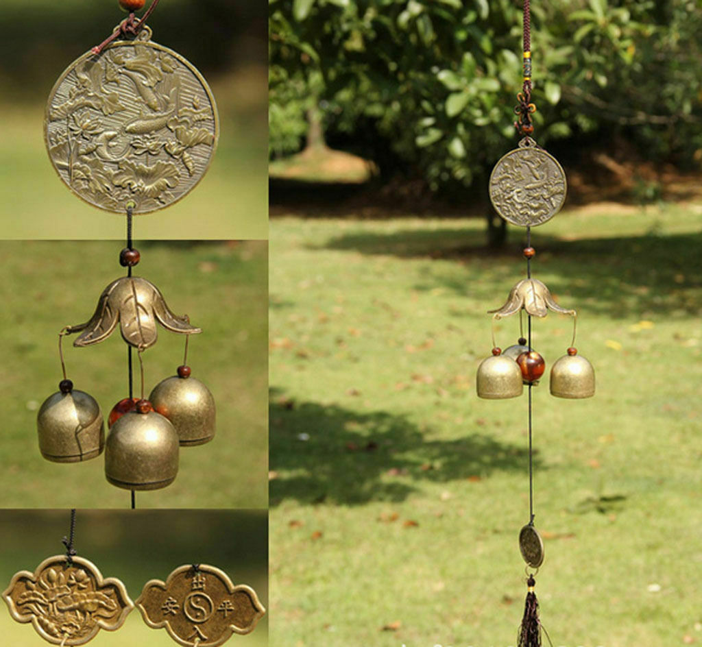 Pond Brass Big Bells Feng Shui Home Garden Hanging Wind Chime Ornament