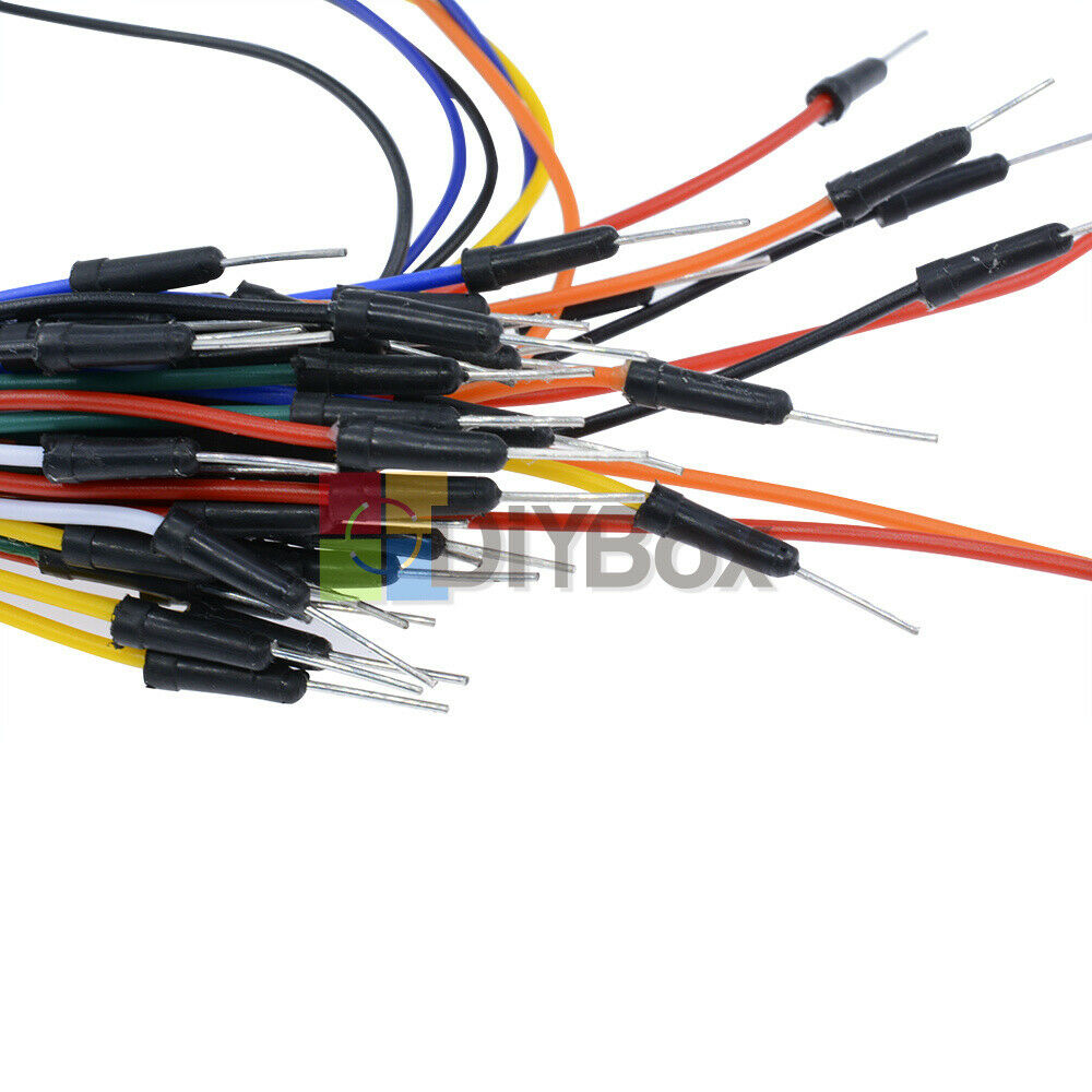 65pcs Male to Male Solderless Flexible Breadboard Jumper Cable Wires Color