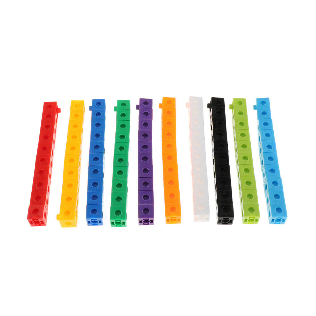 Math Link Cubes Snap Blocks 10-Color + Building Square Cubes Bricks Starter