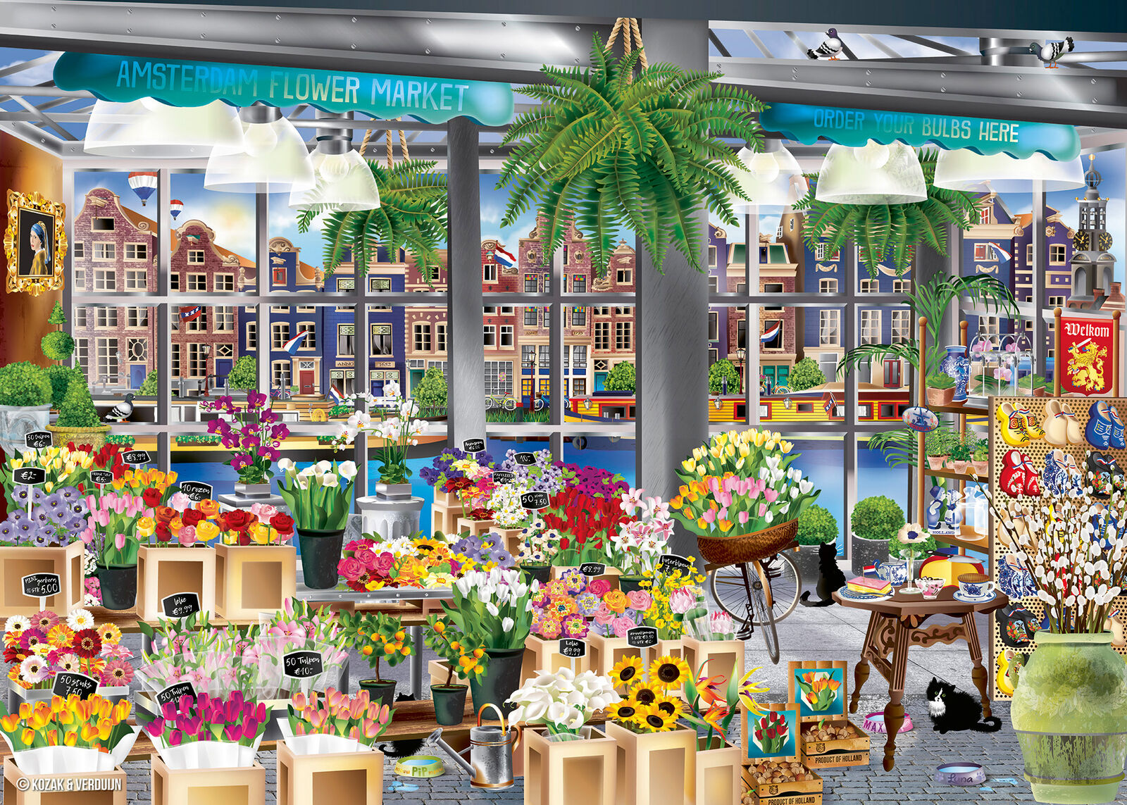 13987 Ravensburger Amsterdam Flower Market Jigsaw Puzzle 1000pc Age 12 Years+