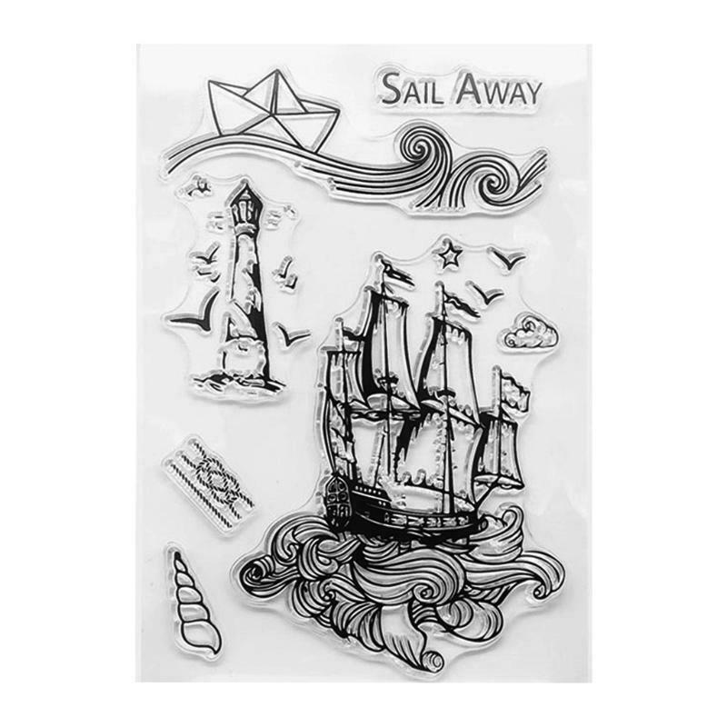 Pirate Ship Silicone Clear Seal Stamp DIY Scrapbooking Embossing Photo Album