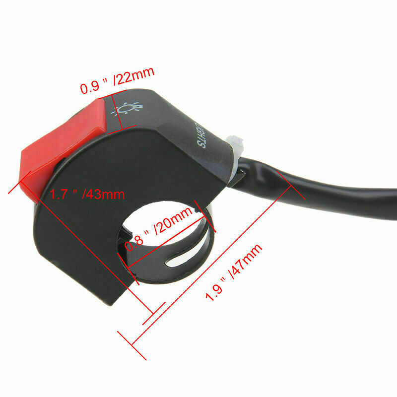 7/8" Handlebar Headlight Spot Light ON/OFF Switch Universal For Motorcycle Bike