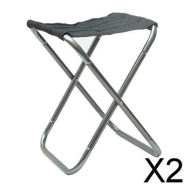 2X Outdoor Ultralight Portable Folding Chair Fishing Camping BBQ Picnic Gray