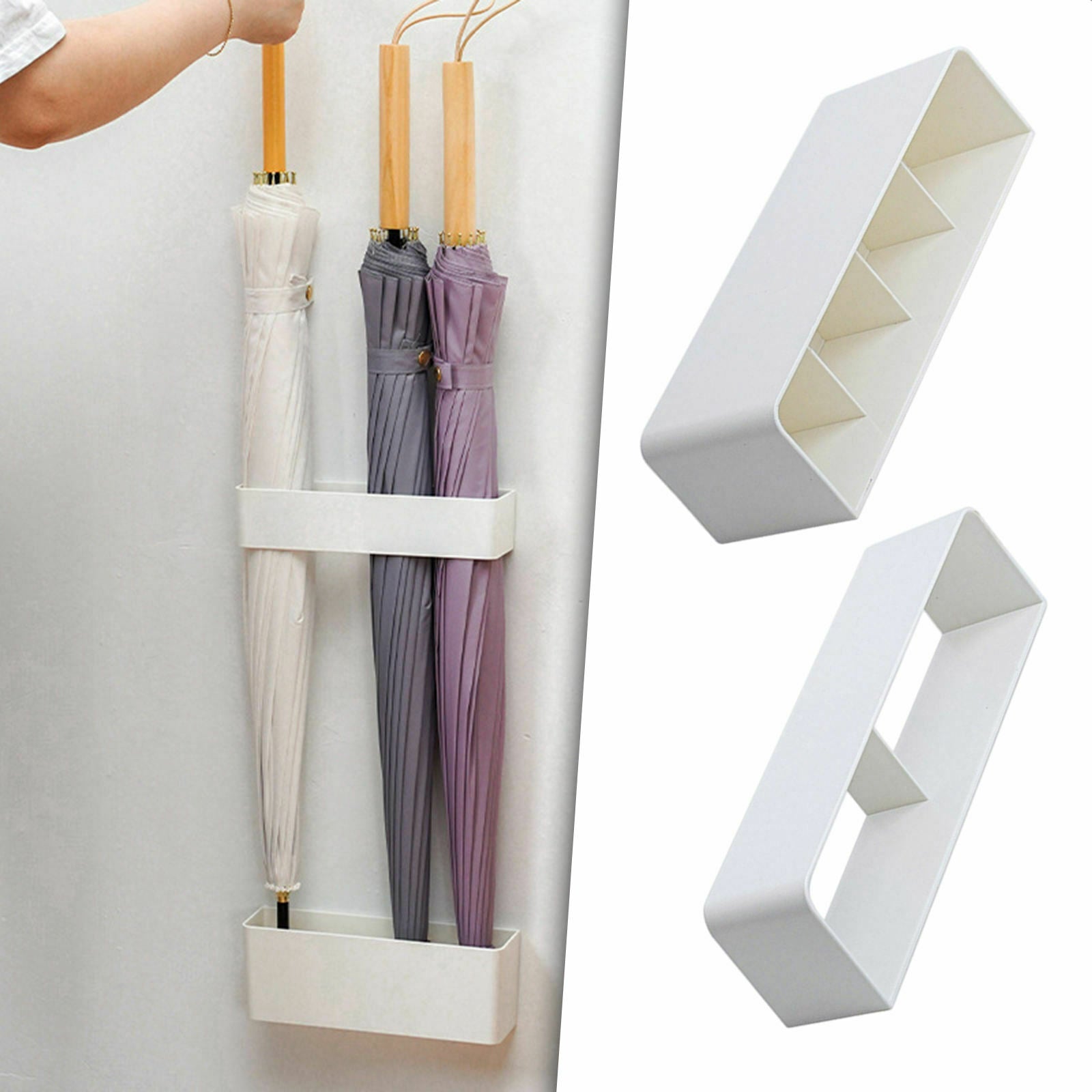 Umbrella Storage Rack Wall Mounted Easy Pour Water Stand for Door Bars